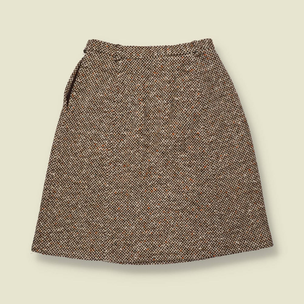 1970s | Tweed Skirt | Brown - w28