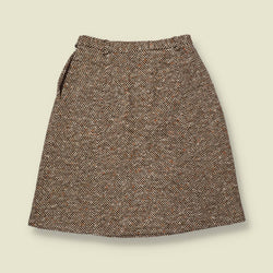 1970s | Tweed Skirt | Brown - w28