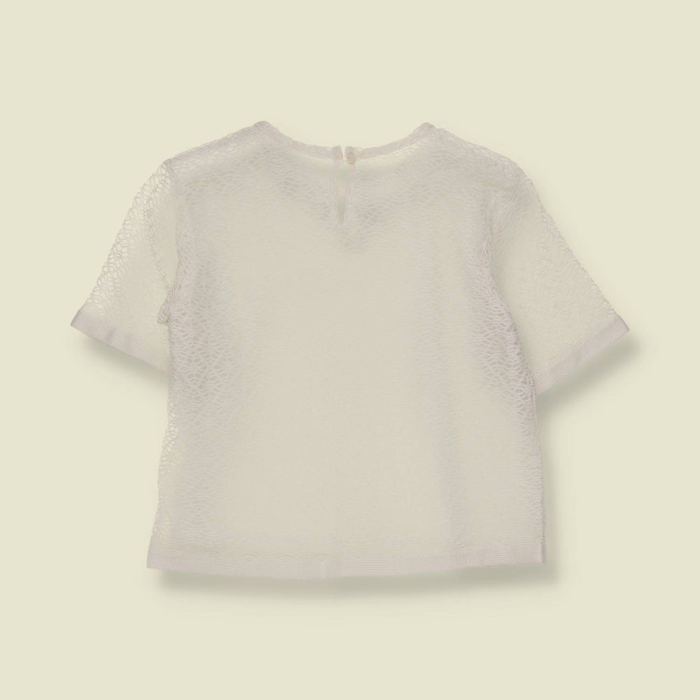 1960s | Crochet Knit Top | White - 4