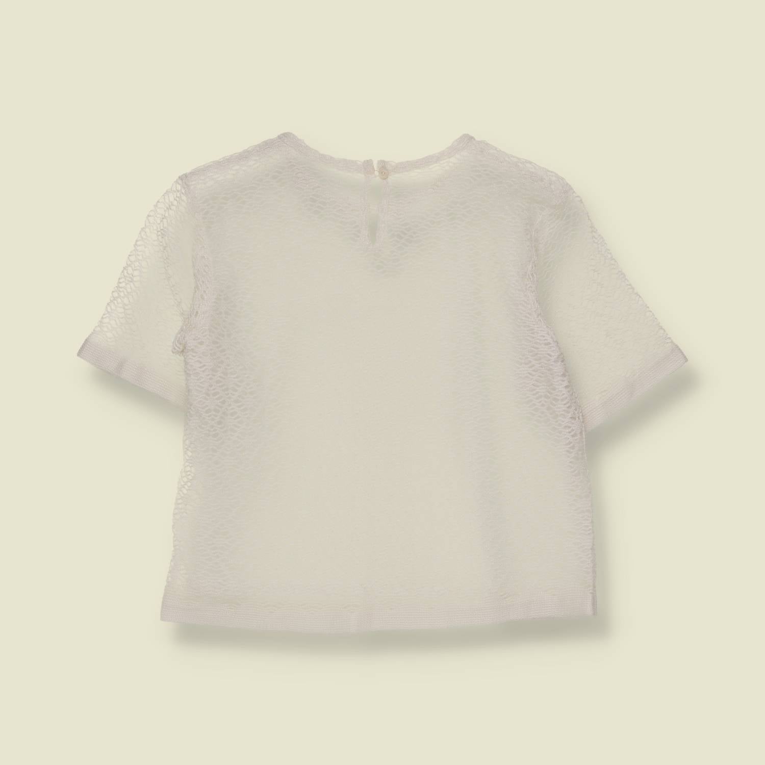 1960s | Crochet Knit Top | White - 4