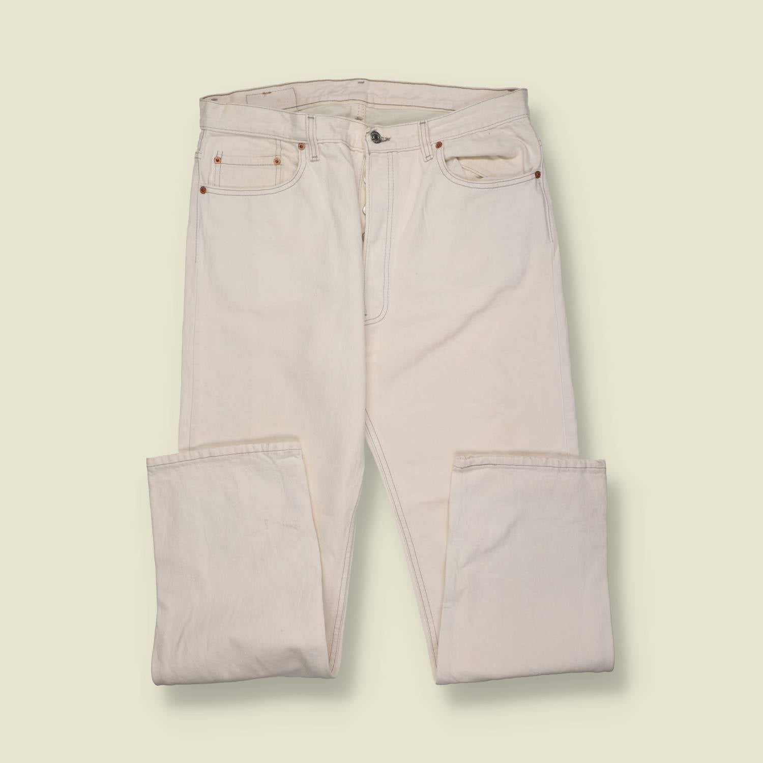 1980s–1990s | Levi’s | 501 Jeans – Made in USA (Ecru) - w38