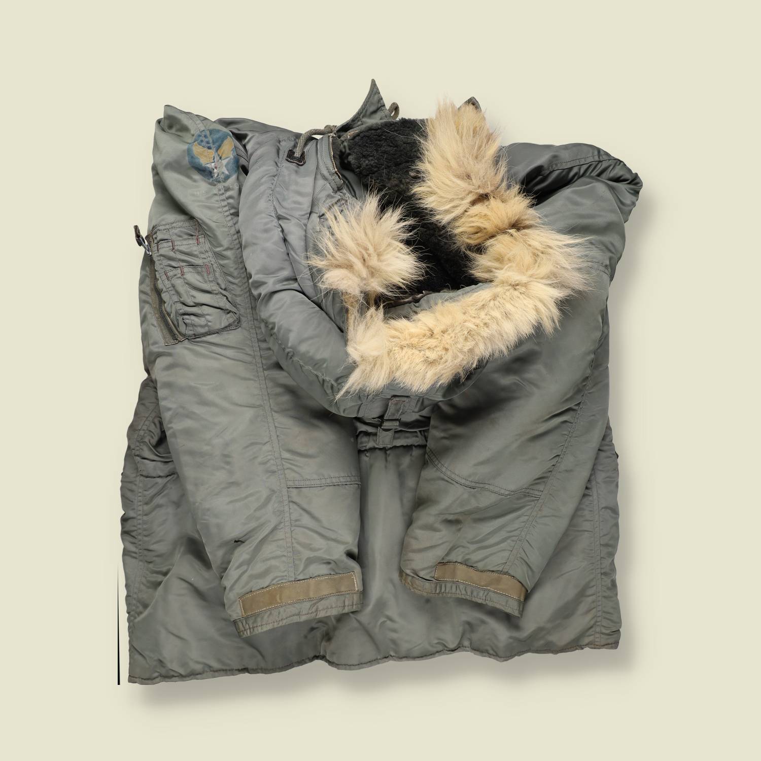 1950s-60s | USAF N-2B Flight Parka – Sage Green with Roundel Patch -XL