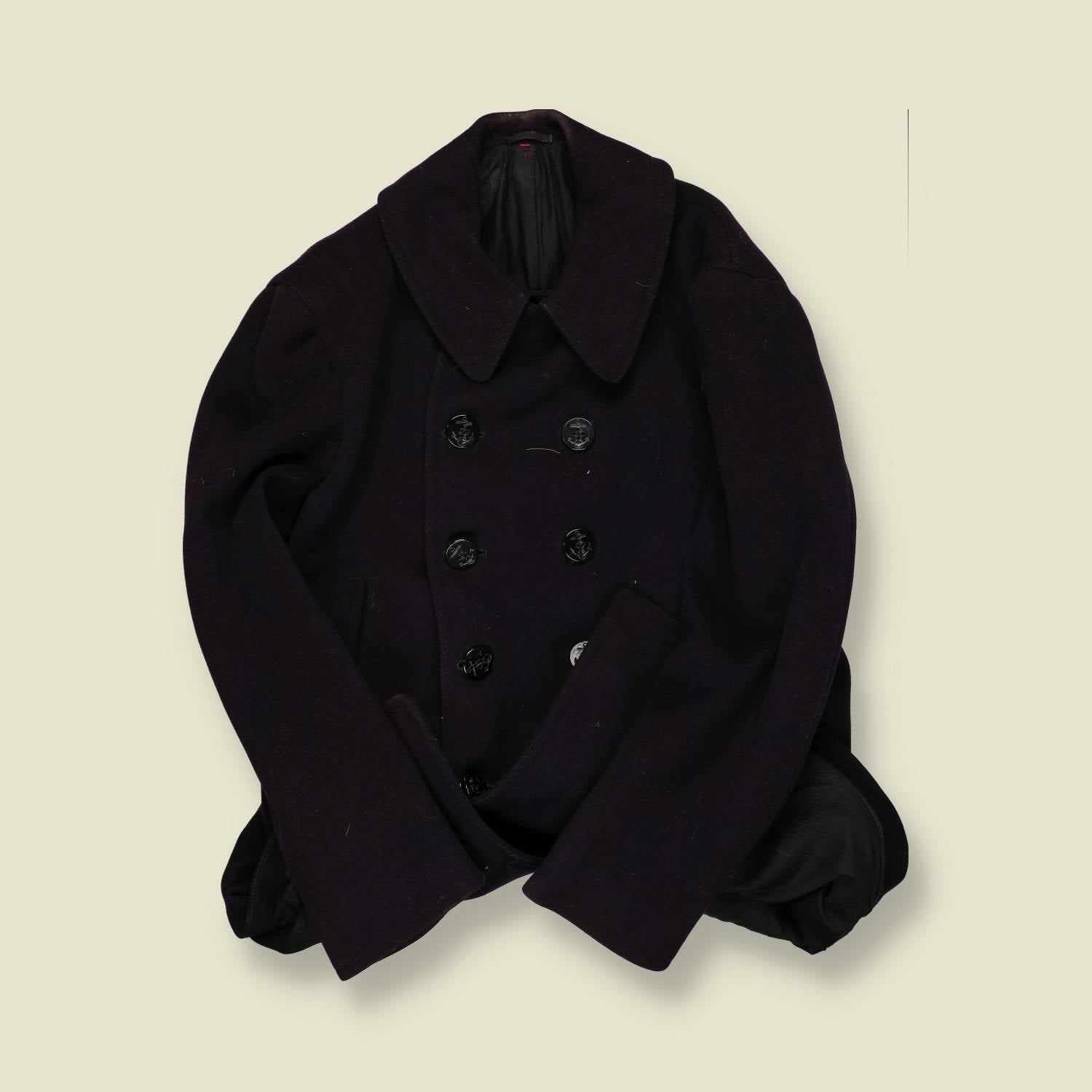 1950s | US Navy | Wool Pea Coat – Deep Navy - M