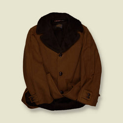 1960s | Sir Pendleton | Wool Coat – Brown with Faux Fur Collar & Lining - M/L