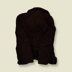 1970s | Sheepskin (Shearling) Coat – Near-Black Chocolate Suede & Dark Fleece - S/M
