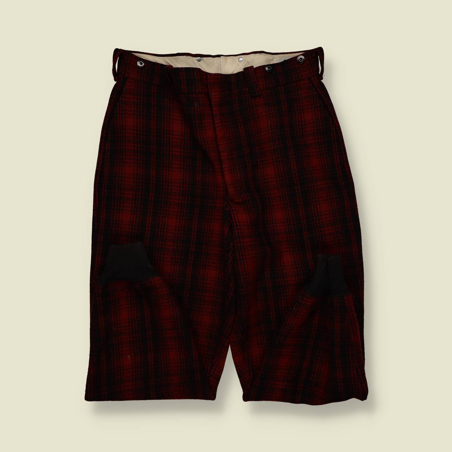 1970s | Woolrich Wool Hunting Trousers – Red & Black Plaid - w34-36