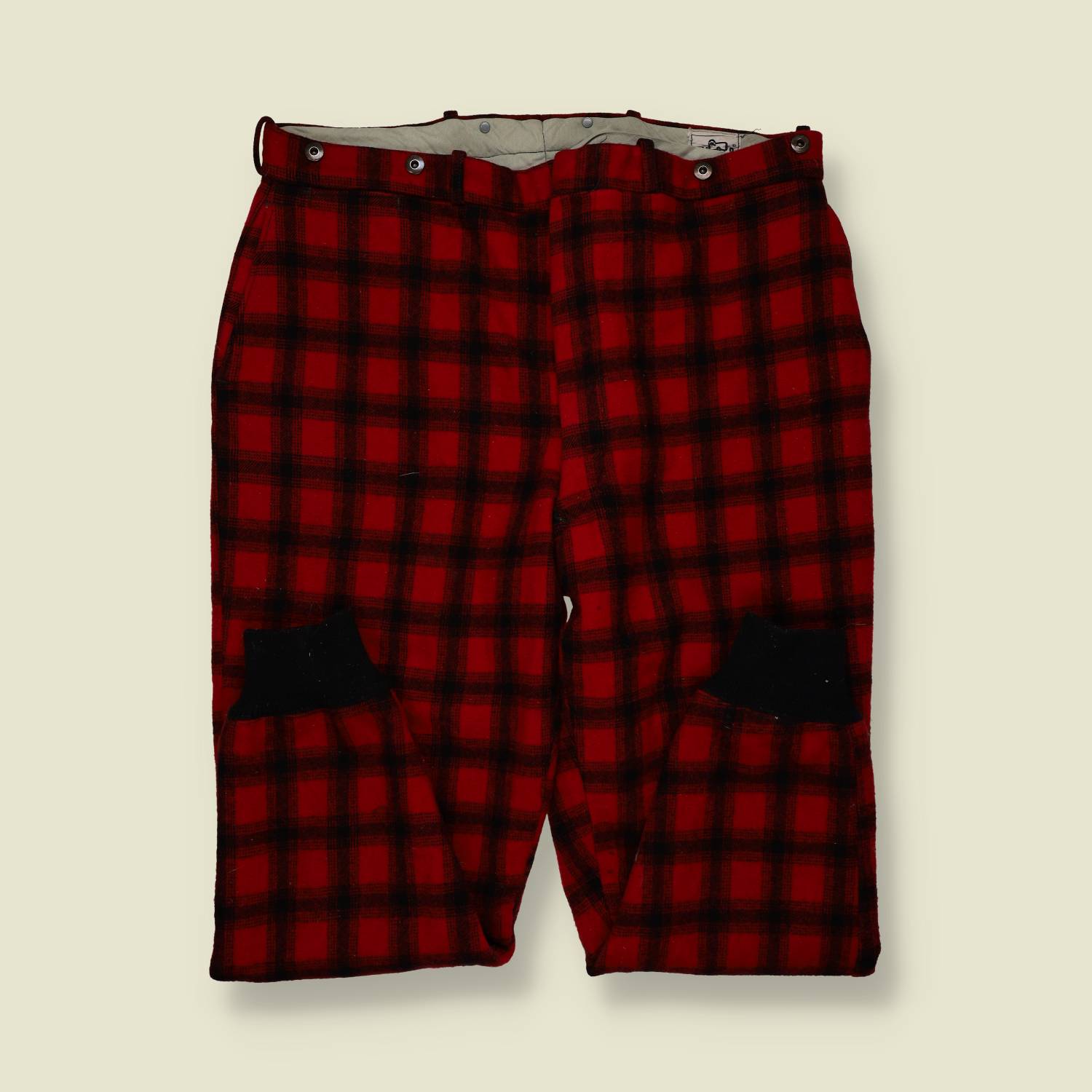 1970s | Woolrich Wool Hunting Trousers – Bright Red Buffalo Plaid - w38-40