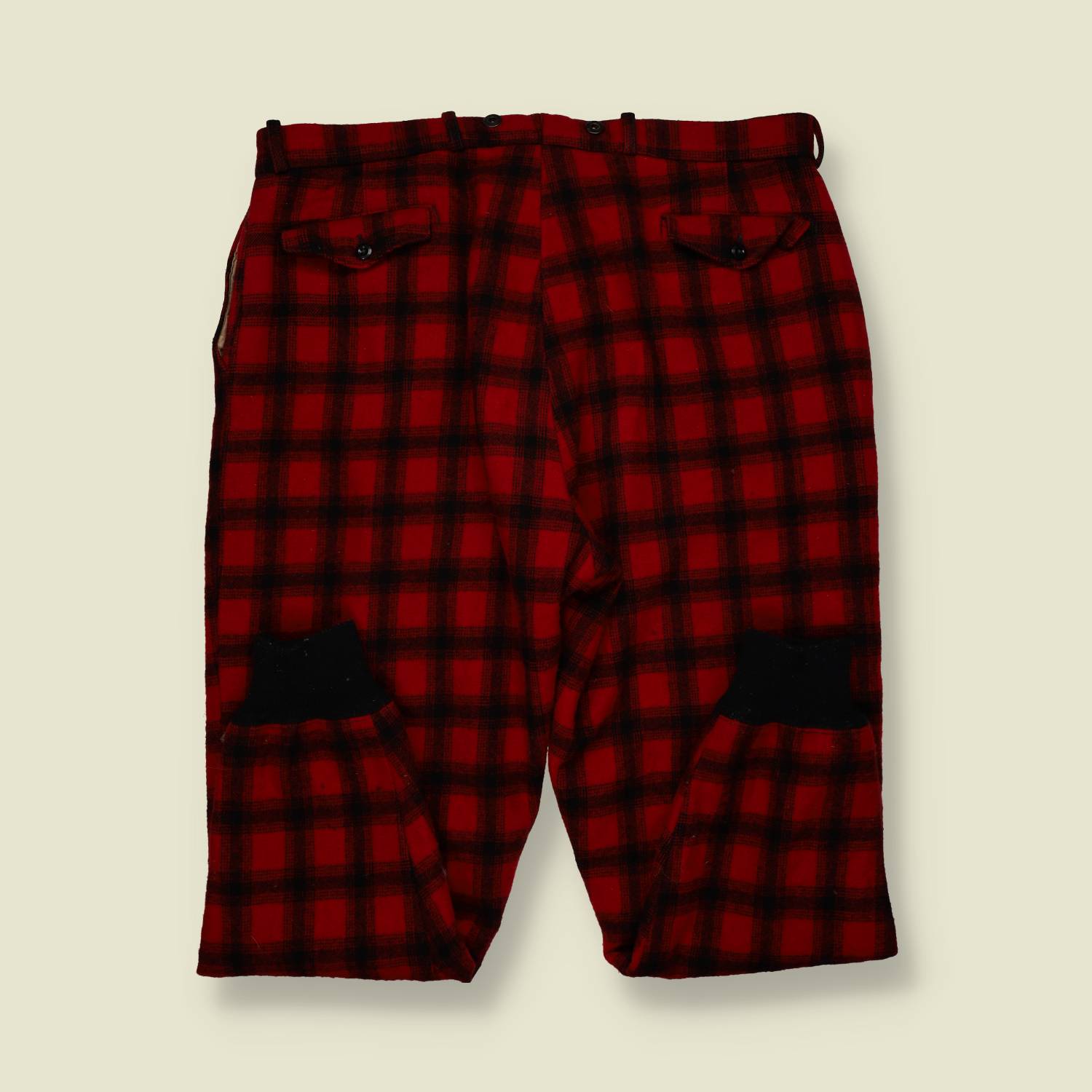 1970s | Woolrich Wool Hunting Trousers – Bright Red Buffalo Plaid - w38-40
