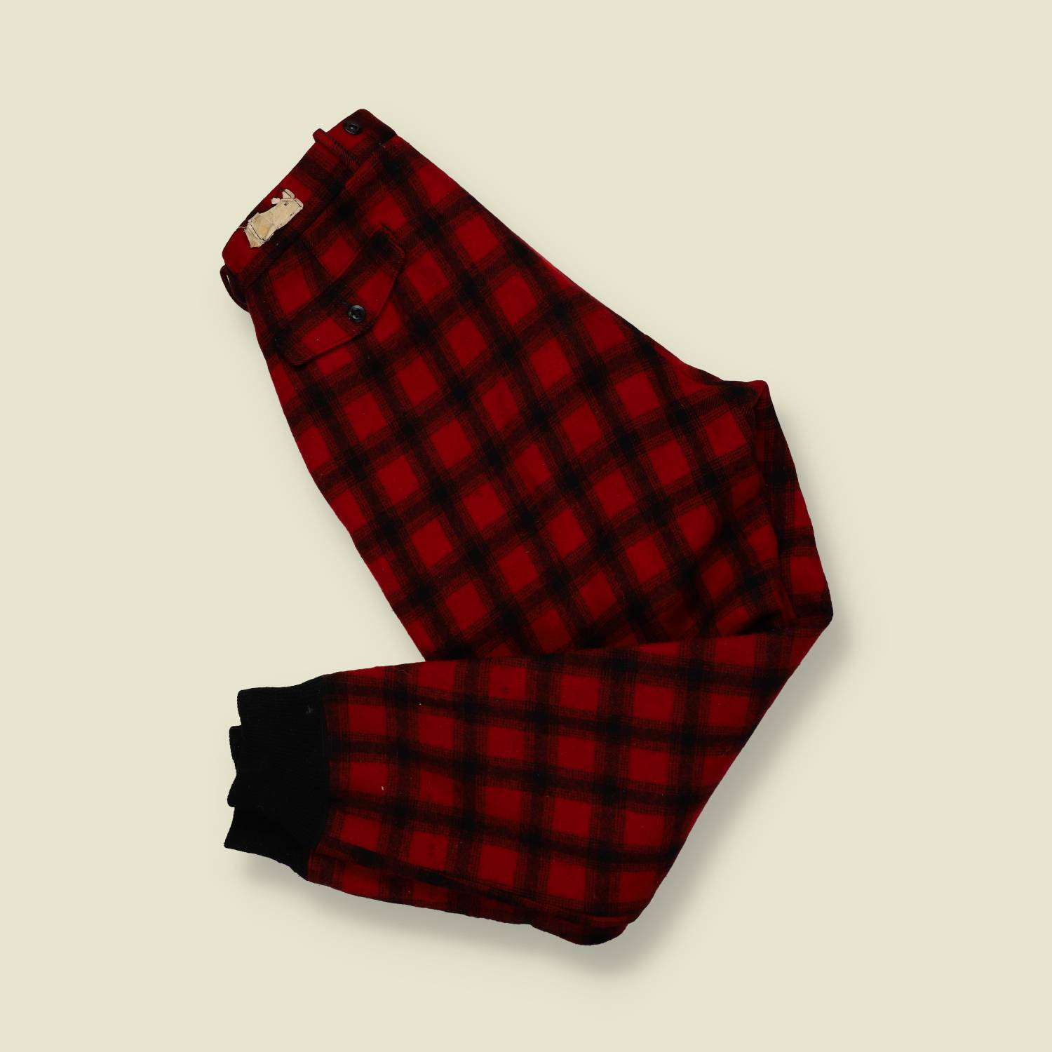 1960s | Deadstock Woolrich Wool Hunting Trousers – Bright Red Buffalo Plaid - w28-30