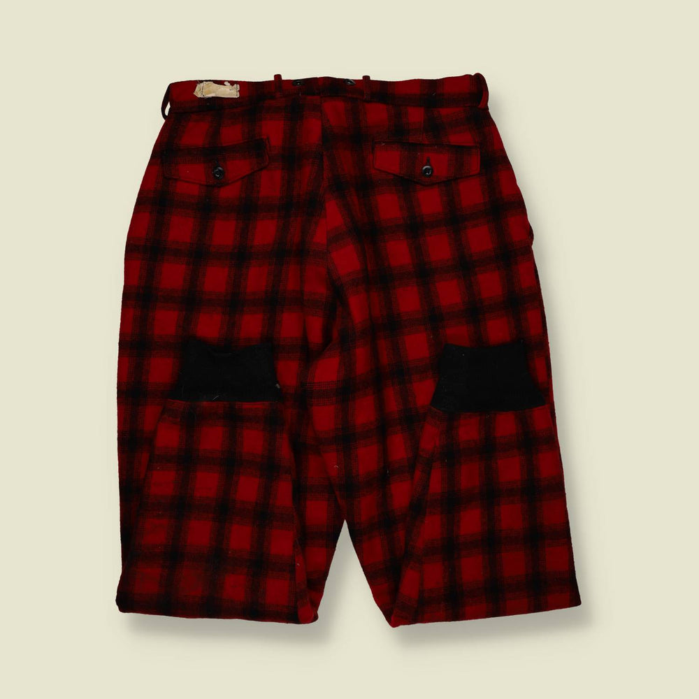 1960s | Deadstock Woolrich Wool Hunting Trousers – Bright Red Buffalo Plaid - w28-30