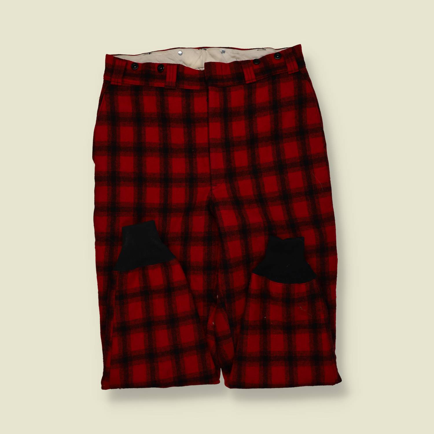 1970s–80s | Woolrich Wool Hunting Trousers – Red Buffalo Plaid - w32-34