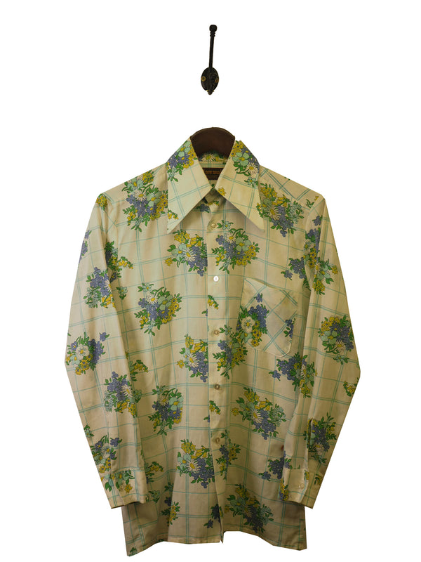 1970s Floral Print Shirt - M / L